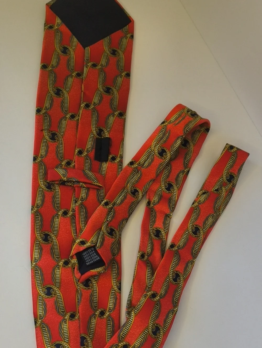 Men's Silk Tie Vintage Red gold